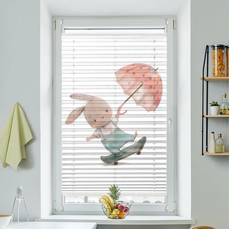 Plissee Motiv "Hase kuscheln"