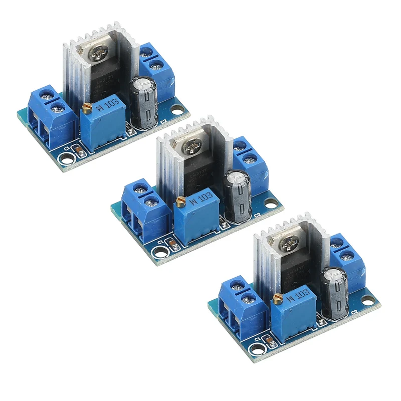 DC-DC Buck Converter Voltage Regulator LM317 4.2-40V to 11.2-37V 2.2A Blue for MP3, MP4 Pack of 3