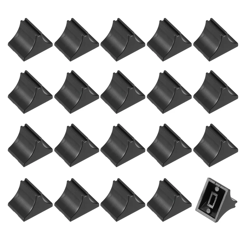 20pcs Mixer Slider Fader Knobs Potentiometer Caps Fit Hole 1.5x4mm Black