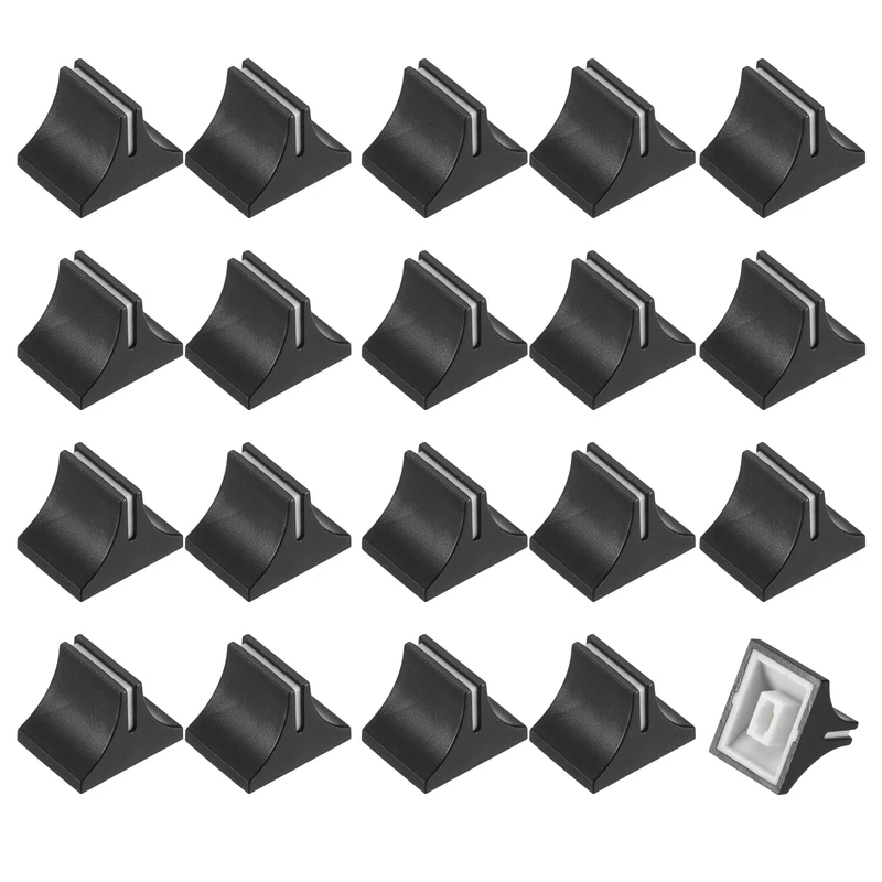 20pcs Mixer Slider Fader Knobs Potentiometer Caps Fit Hole 2x4mm Black White