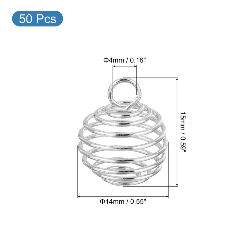 Spiral Bead Cages Pendant, 15x14mm Stone Holder Necklace Hollow Cage Pendant