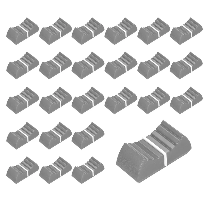24Pcs Mixer Slider Fader Knobs Potentiometer Caps Fit Hole 4x0.9mm Grey White