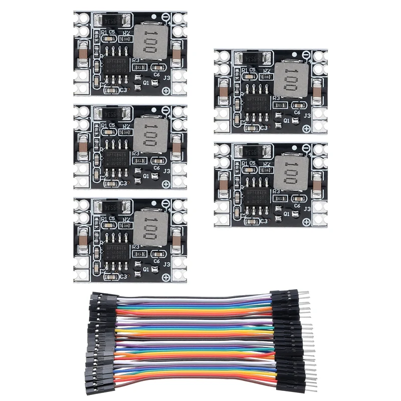 Buck Converter Voltage MP1584 EN 5.3-26V to 5V 3A with 10cm 40P Line 5Pcs