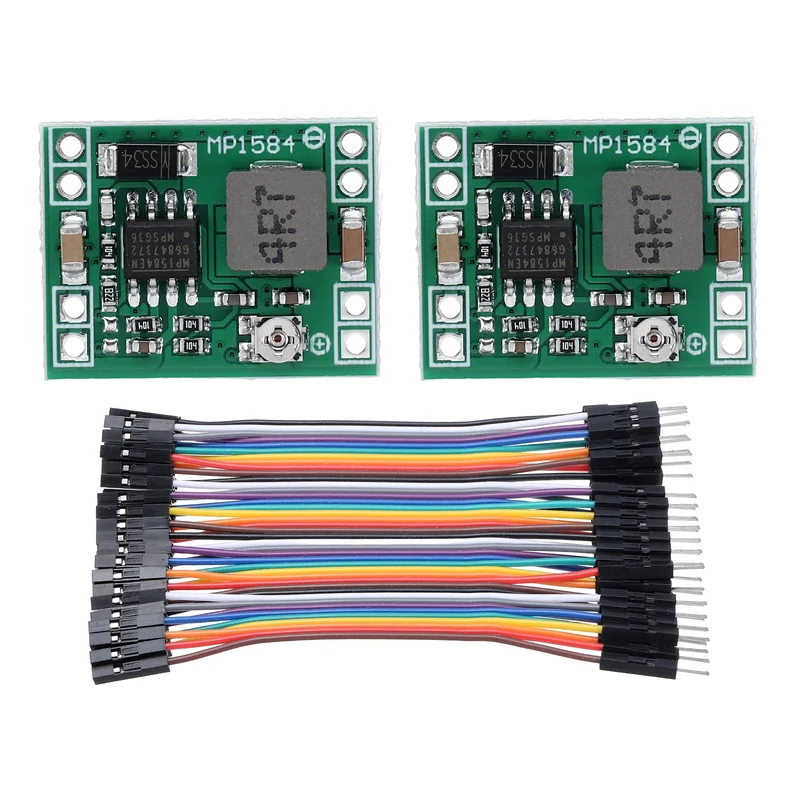 Buck Converter Voltage MP1584 EN 4.5-28V to 0.8-20V 3A with 10cm 40P Line 2Pcs