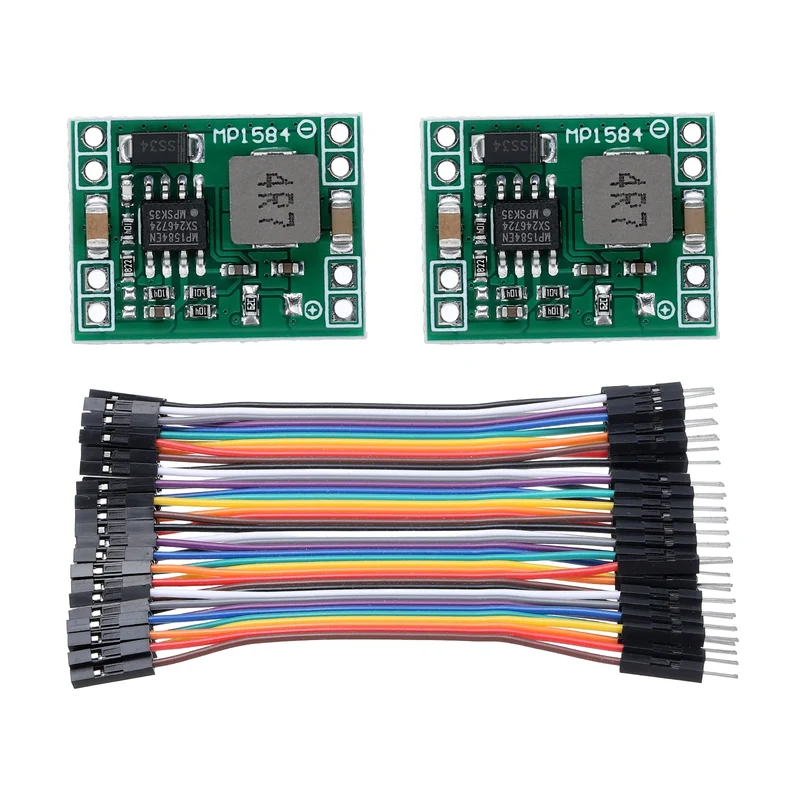 Down Fixed Power Module MP1584 4.5-28V to 5V 3A with 10cm 40P Lines 2 Pcs