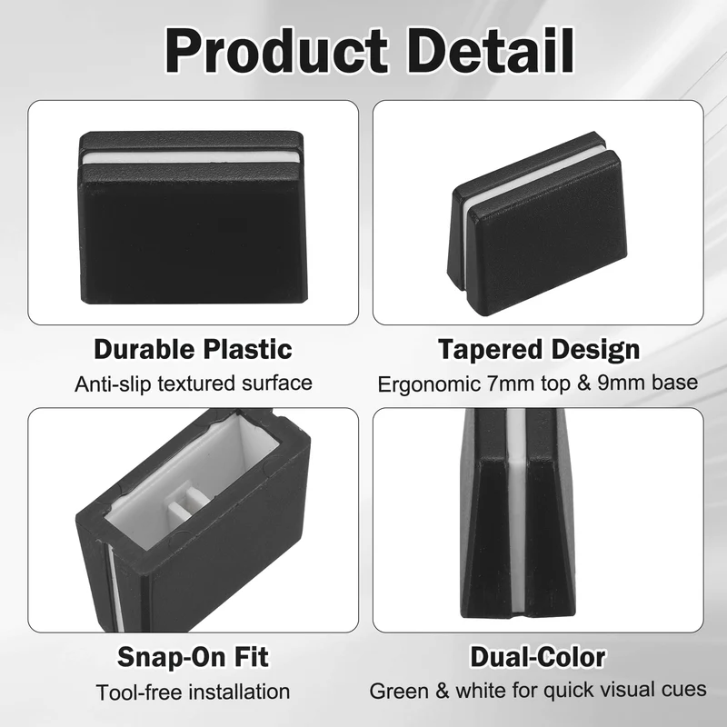 12Pcs Mixer Slider Fader Caps Universal Fader Knobs, Black