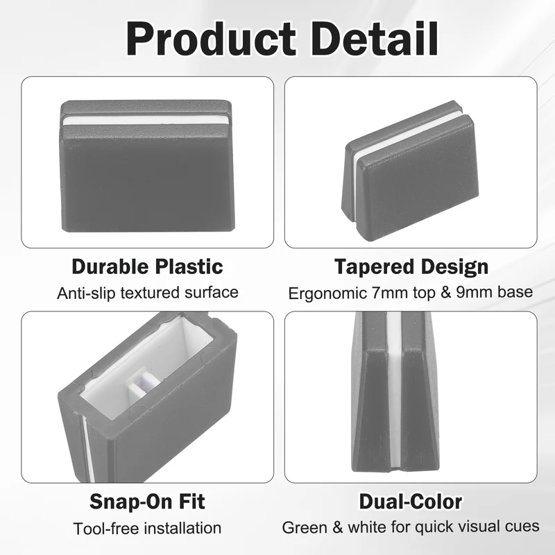 12Pcs Mixer Slider Fader Caps Universal Fader Knobs, Gray