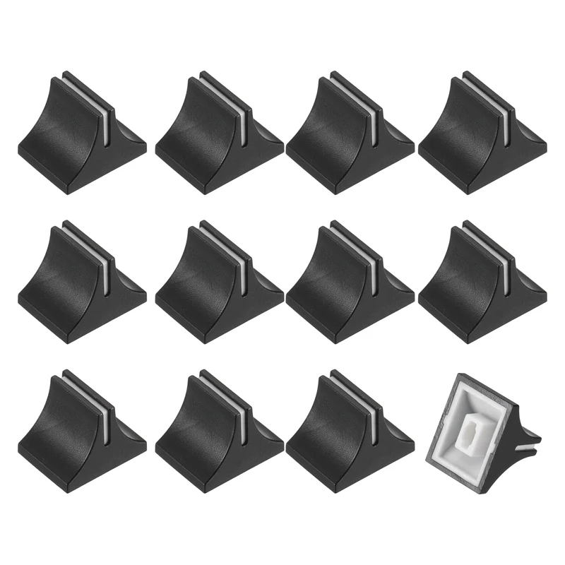 12pcs Mixer Slider Fader Knobs Potentiometer Caps Fit Hole 2x4mm Black White