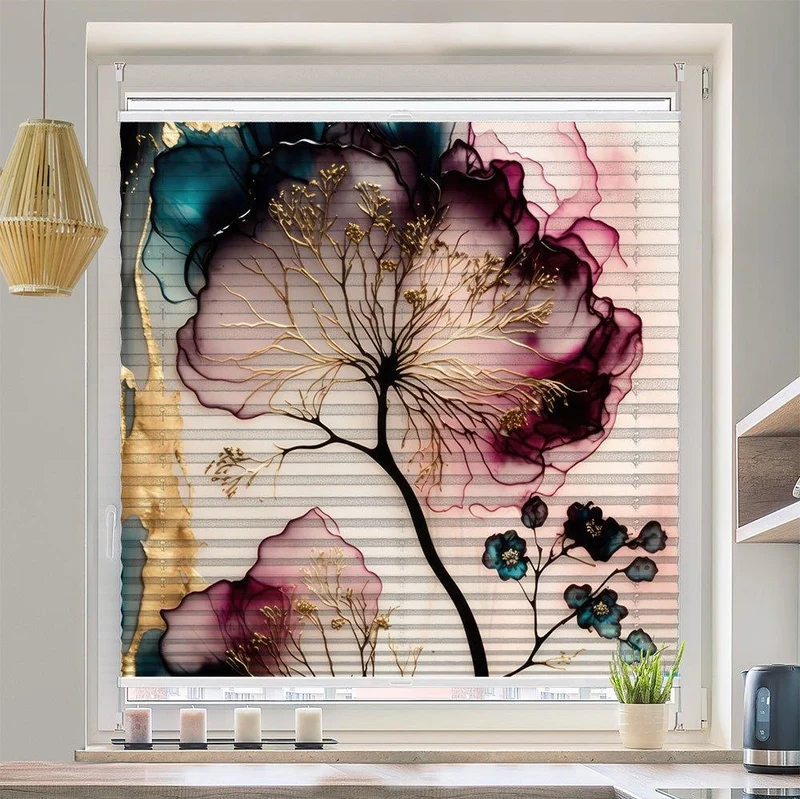 Plissee Motiv "Blume abstrakt"