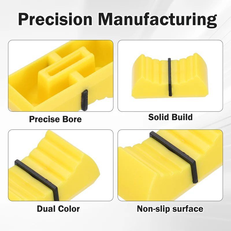 24Pcs Mixer Slider Fader Knobs Potentiometer Caps Fit Hole 8x1.2mm Yellow Black