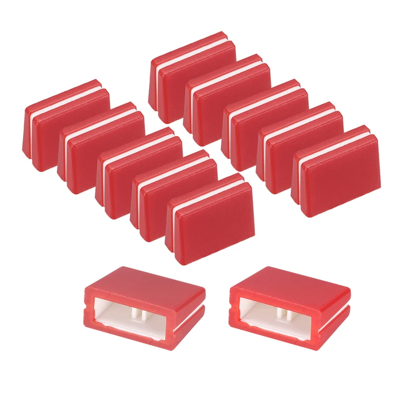 12Pcs Mixer Slider Fader Caps Universal Fader Knobs, Red