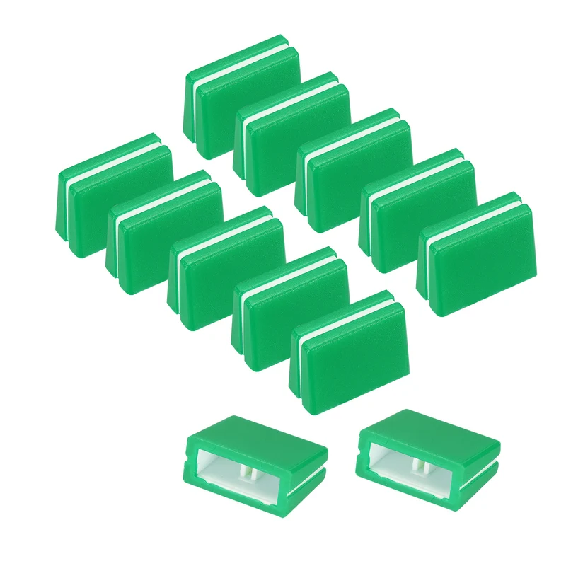 12Pcs Mixer Slider Fader Caps Universal Fader Knobs, Green/White