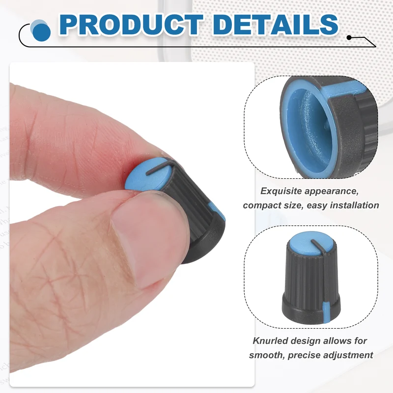 12pcs Potentiometer Knobs 6mm D Type Shaft Hole Gray Blue