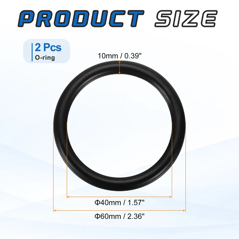 2Pcs 304 Stainless Steel O Ring, M10x40mm(WD.x ID.) Seamless Welded Circle Loop