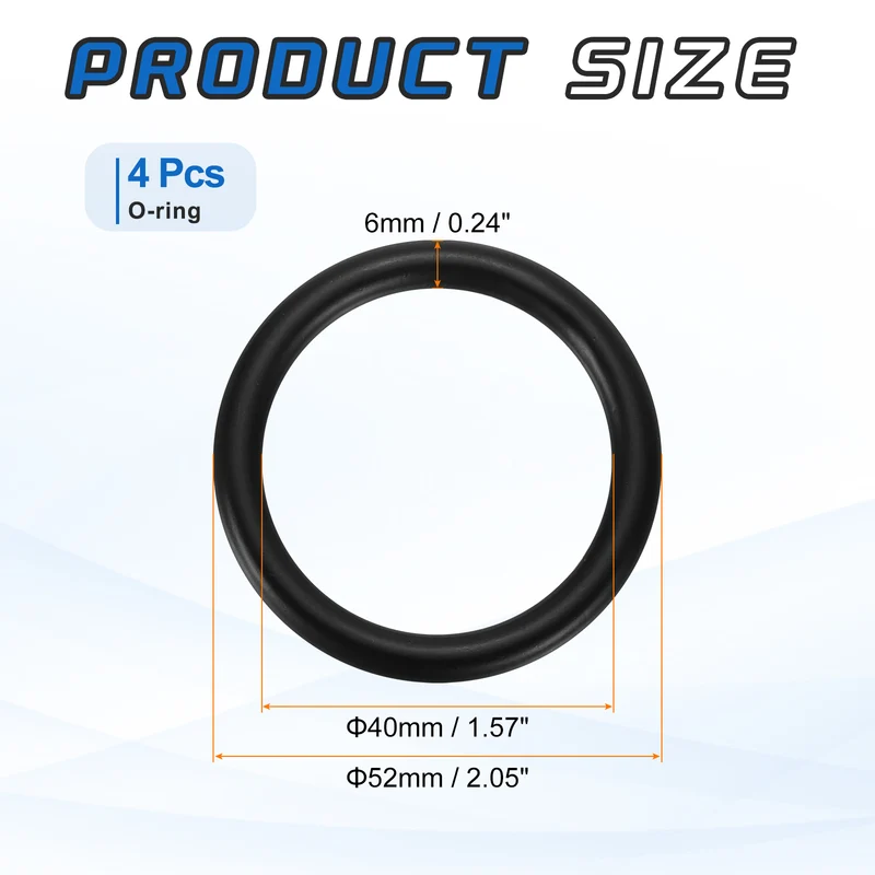 4Pcs 304 Stainless Steel O Ring, M6x40mm(WD.x ID.) Seamless Welded Circle Loop