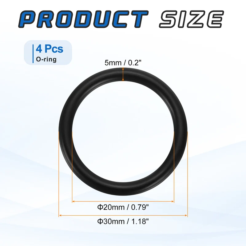 4Pcs 304 Stainless Steel O Ring, M5x20mm(WD.x ID.) Seamless Welded Circle Loop