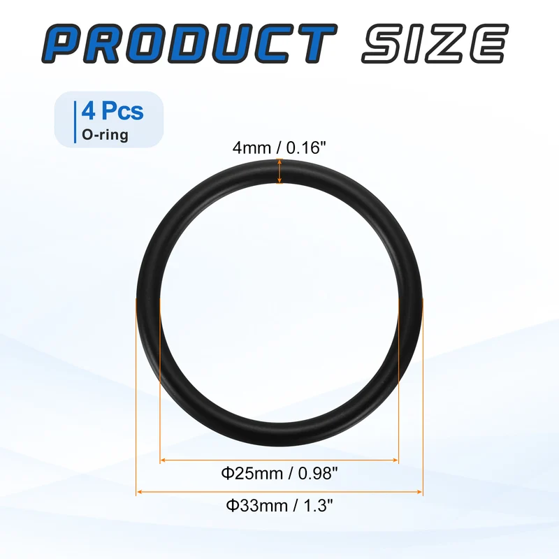 4Pcs 304 Stainless Steel O Ring, M4x25mm(WD.x ID.) Seamless Welded Circle Loop