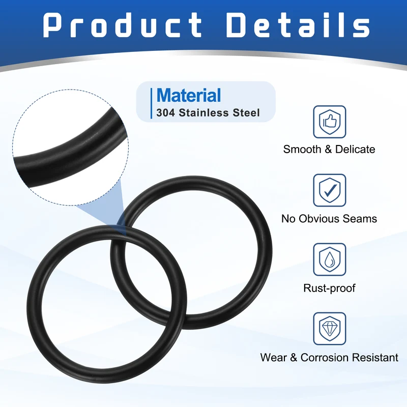 4Pcs 304 Stainless Steel O Ring, M4x25mm(WD.x ID.) Seamless Welded Circle Loop
