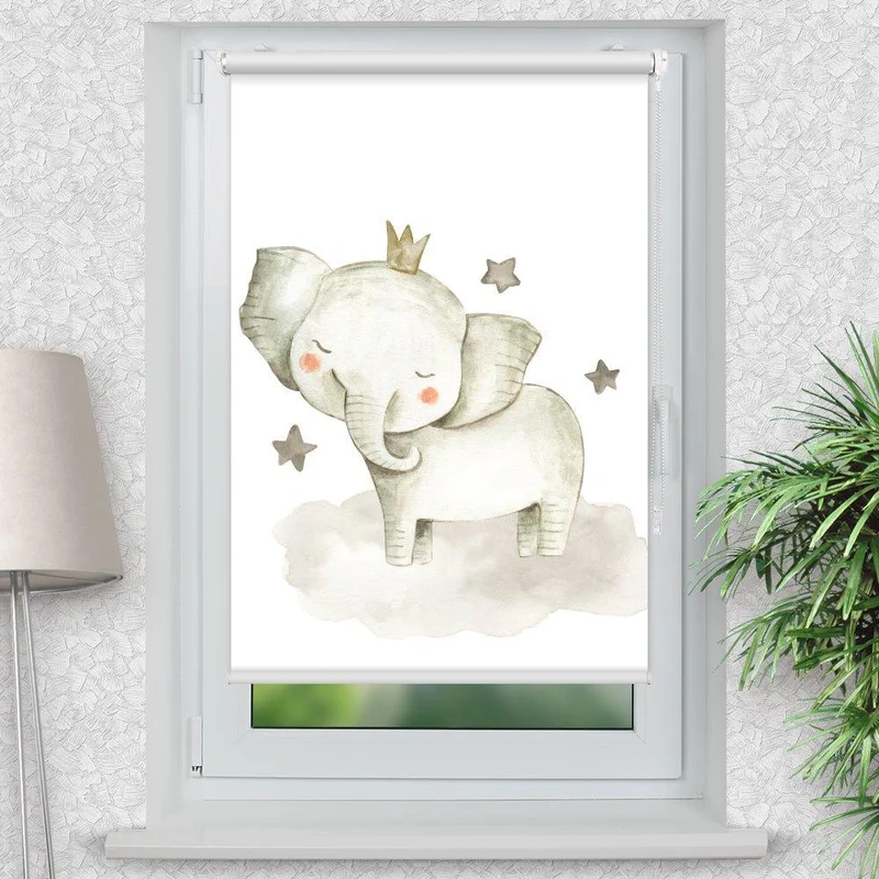 Klemmfix Rollo "Elefant Wolke" | Motiv-Klemmrollo