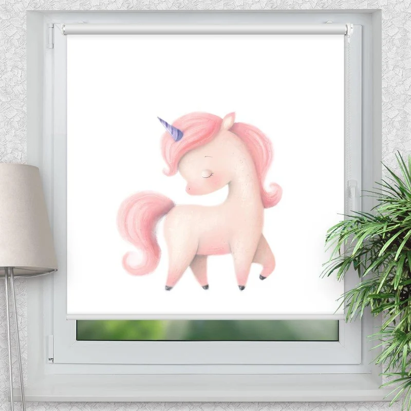 Klemmfix Rollo "Einhorn rosa" | Motiv-Klemmrollo