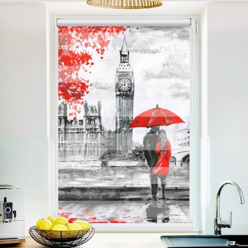 Klemmfix Doppelrollo "London Gemalt" | Klemm Doppelrollo