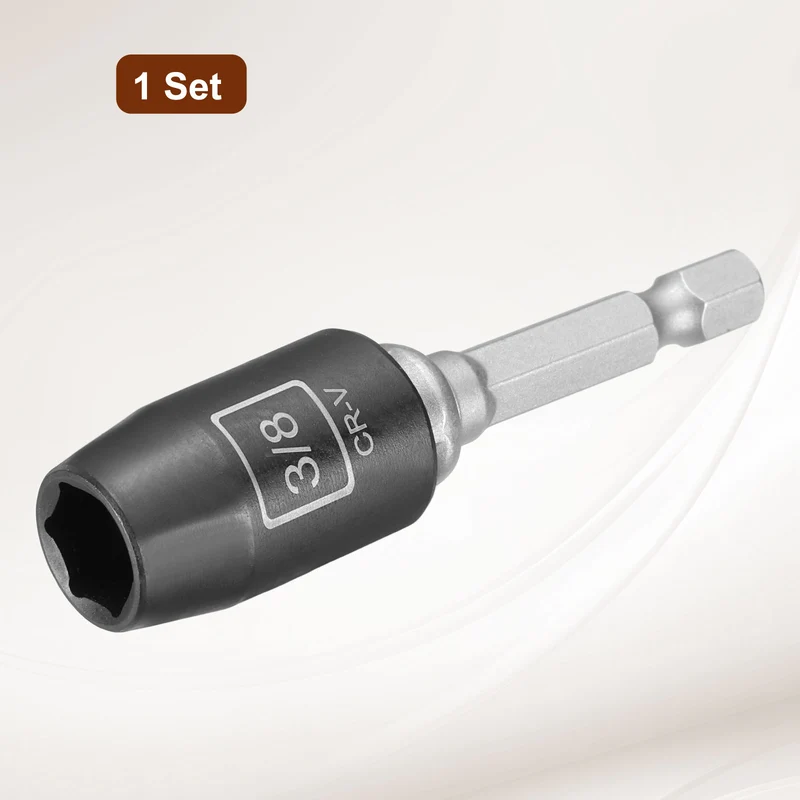 3/8" 6-Point Impact Socket, H3/8" Socket 30mm l with 1/4" Hex Shank Adapter