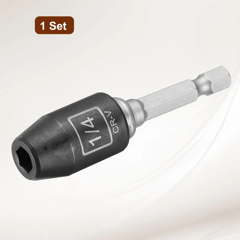 3/8" 6-Point Impact Socket, H1/4" Socket 30mm l with 1/4" Hex Shank Adapter