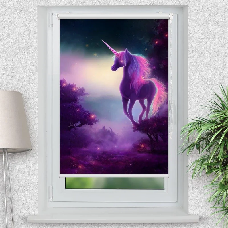 Klemmfix Rollo "Einhorn Fantasie" | Motiv-Klemmrollo