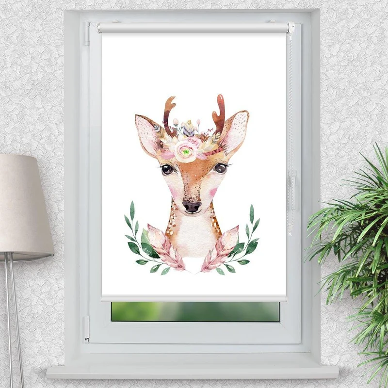 Klemmfix Rollo "Blumen Wald Kinderbild" | Motiv-Klemmrollo