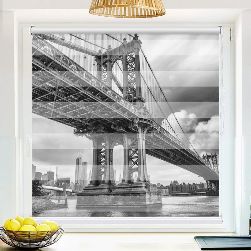 Klemmfix Doppelrollo "Brooklyn Bridge Sw" | Klemm Doppelrollo