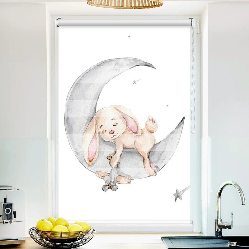 Klemmfix Doppelrollo "Hase Mond" | Klemm Doppelrollo