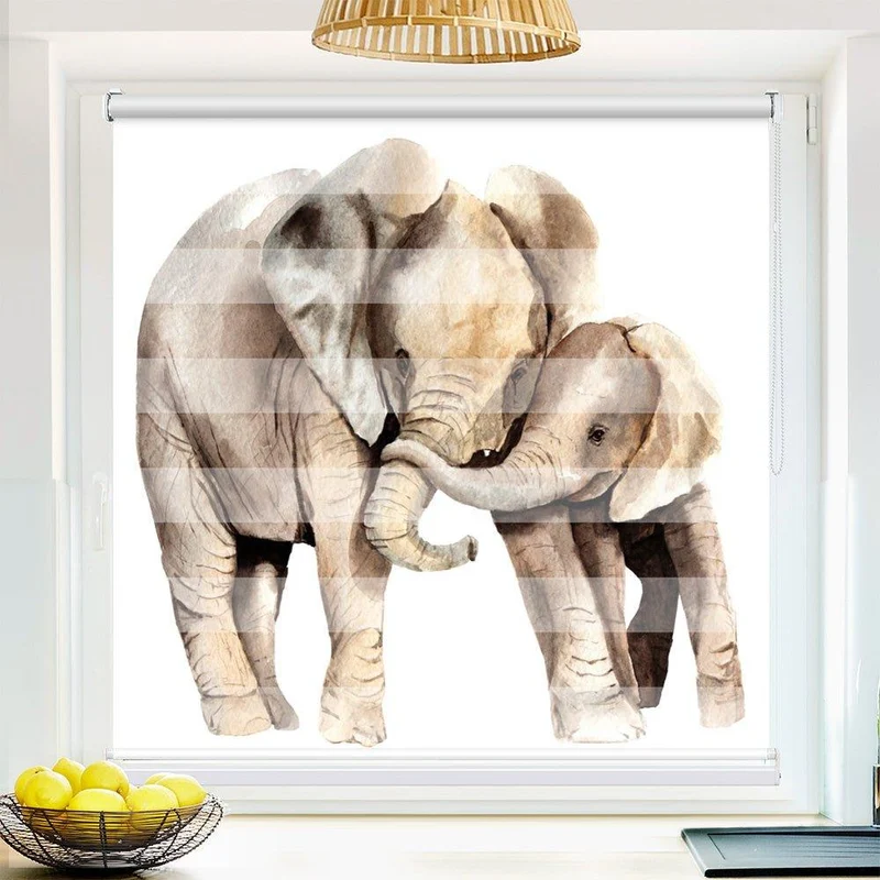 Klemmfix Doppelrollo "Elefant gemalt" | Klemm Doppelrollo