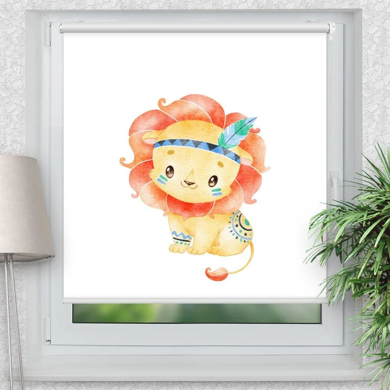 Klemmfix Rollo "Löwe Kindermotiv" | Motiv-Klemmrollo