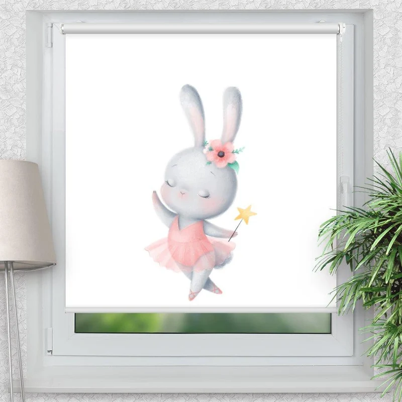 Klemmfix Rollo "Kaninchen Ballerina" | Motiv-Klemmrollo