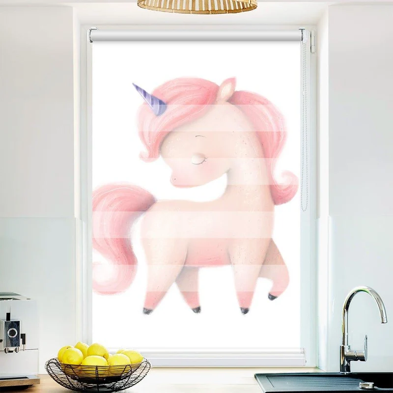 Klemmfix Doppelrollo "Einhorn rosa" | Klemm Doppelrollo