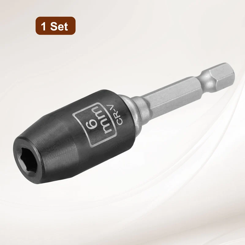3/8" 6-Point Impact Socket, 6mm Socket 30mm l with 1/4" Hex Shank Adapter
