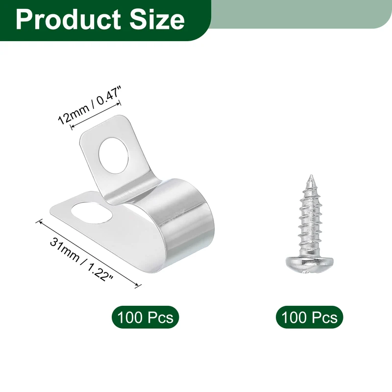 100Pcs Fence Wire Clamp, Wire Fence Clips with Screws for 12mm OD Wire