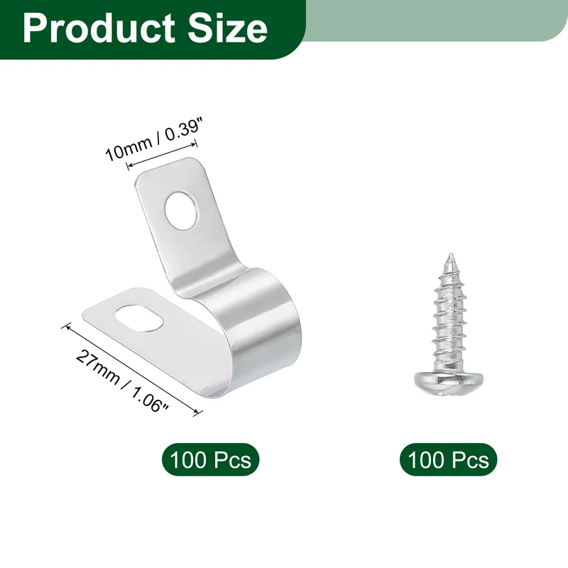 100Pcs Fence Wire Clamp, Wire Fence Clips with Screws for 10mm OD Wire