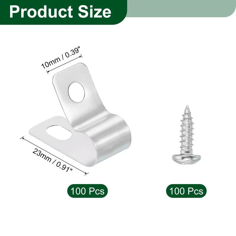 100Pcs Fence Wire Clamp, Wire Fence Clips with Screws for 7mm OD Wire
