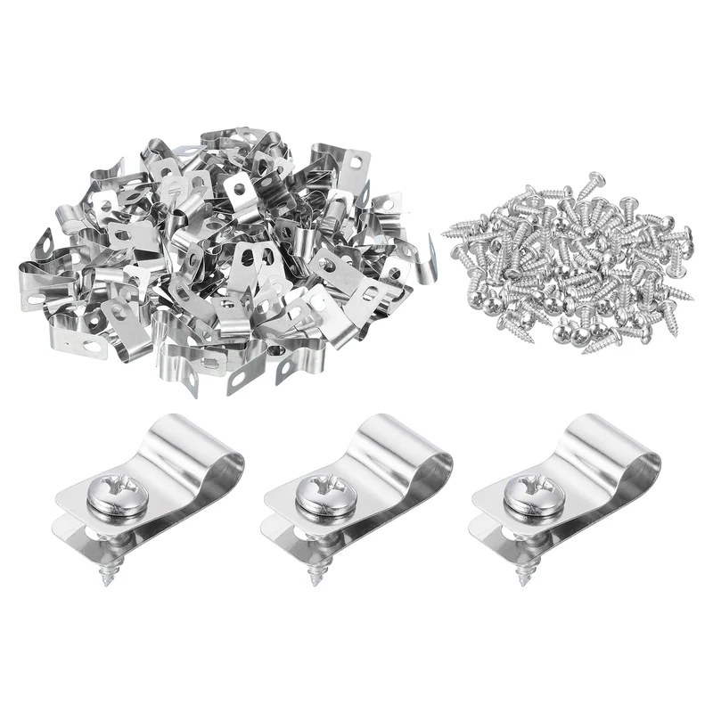 100Pcs Fence Wire Clamp, Wire Fence Clips with Screws for 6mm OD Wire