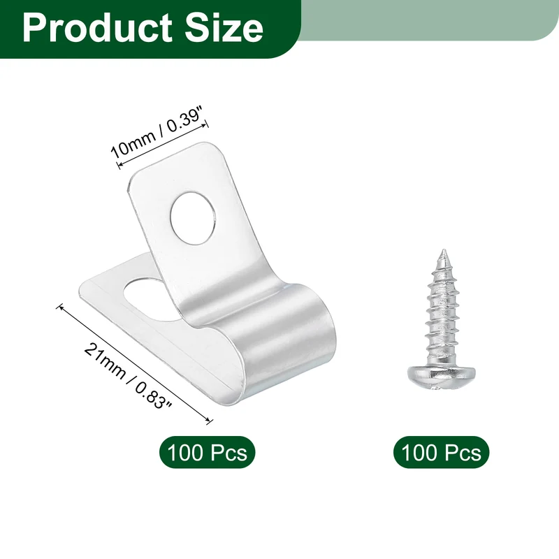 100Pcs Fence Wire Clamp, Wire Fence Clips with Screws for 6mm OD Wire