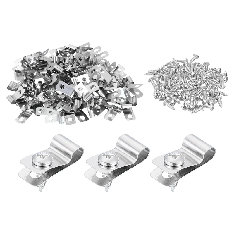 100Pcs Fence Wire Clamp, Wire Fence Clips with Screws for 5mm OD Wire