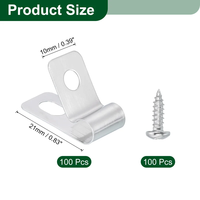 100Pcs Fence Wire Clamp, Wire Fence Clips with Screws for 5mm OD Wire