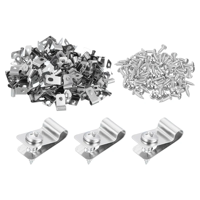 100Pcs Fence Wire Clamp, Wire Fence Clips with Screws for 4mm OD Wire