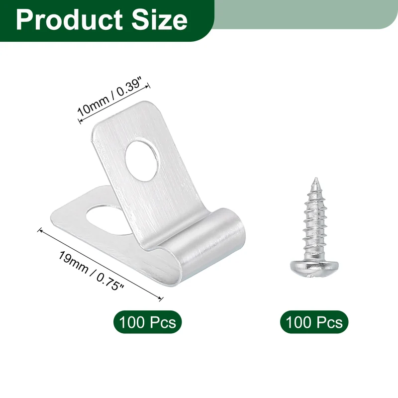 100Pcs Fence Wire Clamp, Wire Fence Clips with Screws for 4mm OD Wire