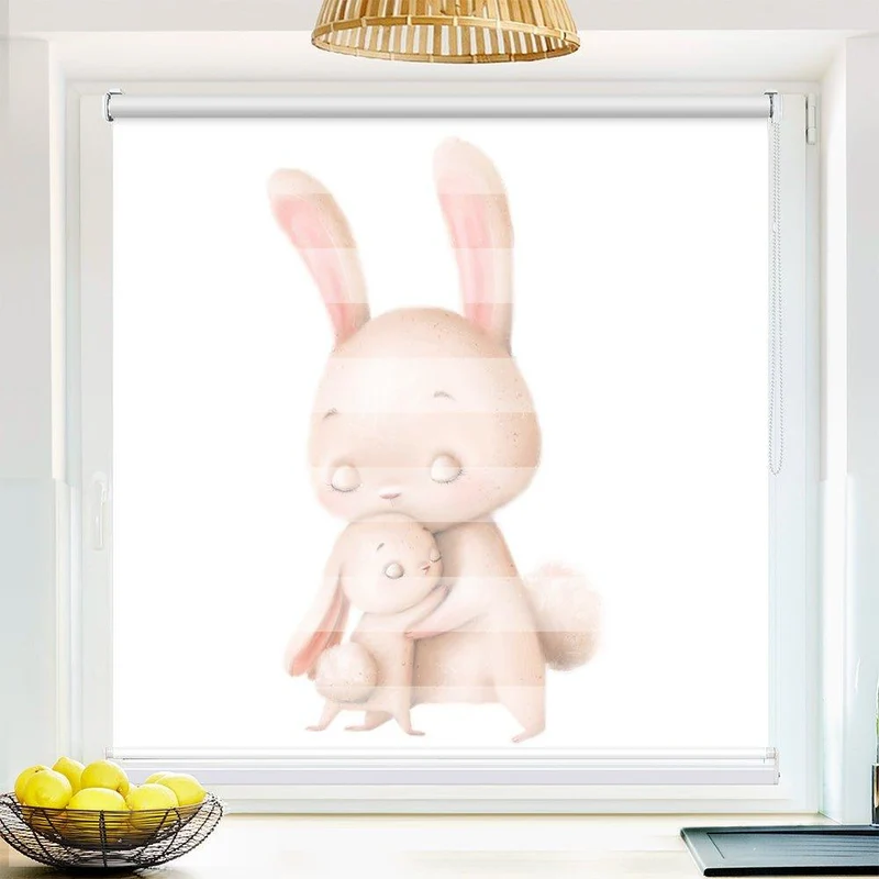 Klemmfix Doppelrollo "Hase Kinderrollo" | Klemm Doppelrollo