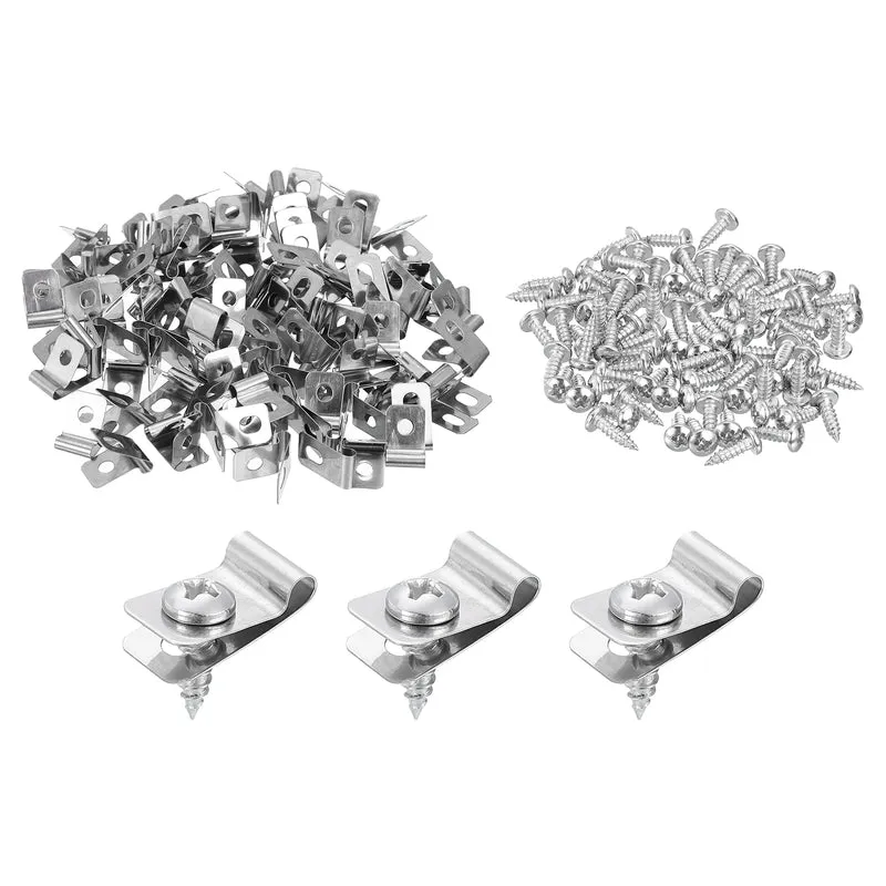 100Pcs Fence Wire Clamp, Wire Fence Clips with Screws for 3mm OD Wire
