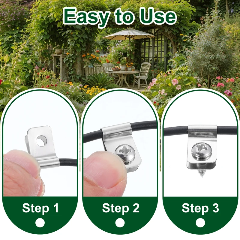 100Pcs Fence Wire Clamp, Wire Fence Clips with Screws for 3mm OD Wire