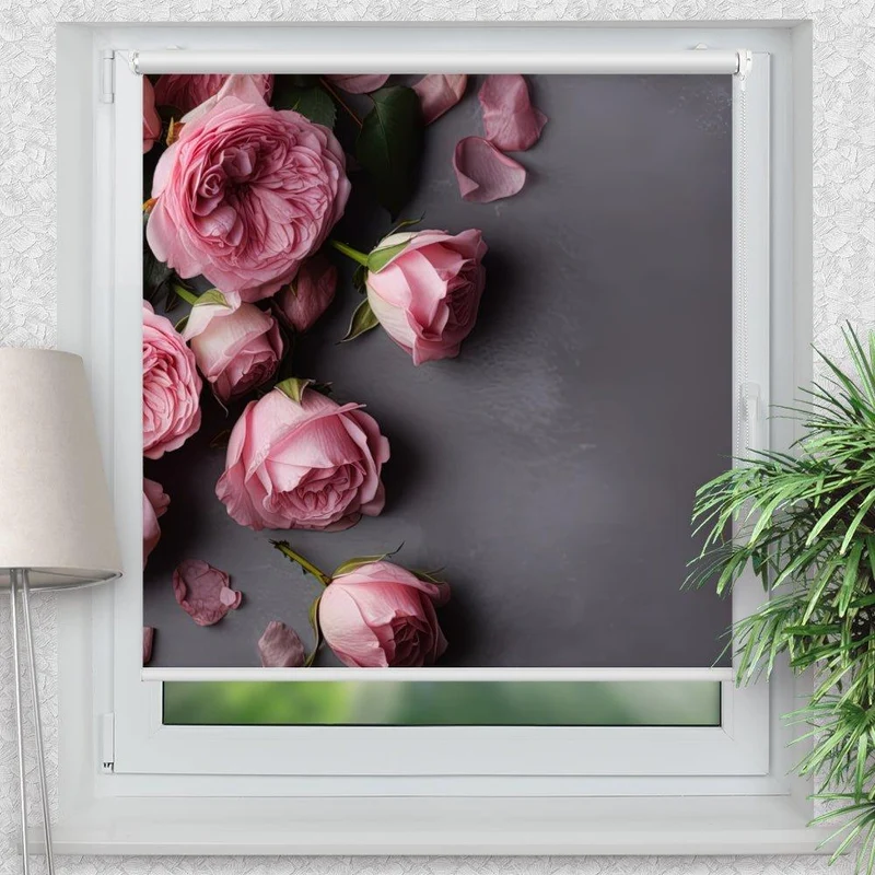 Klemmfix Rollo "Rose pink shabby" | Motiv-Klemmrollo