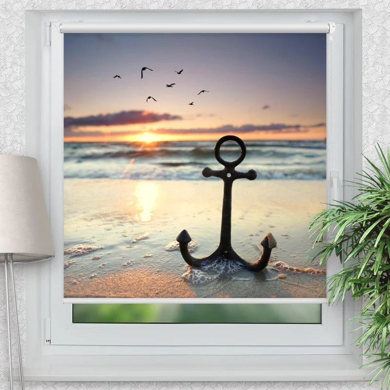 Klemmfix Rollo "Anker Meer" | Motiv-Klemmrollo